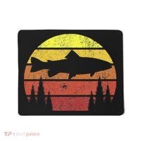 Steelhead Fishing Retro Rainbow Trout River Fisherman Mousepad thumb 0