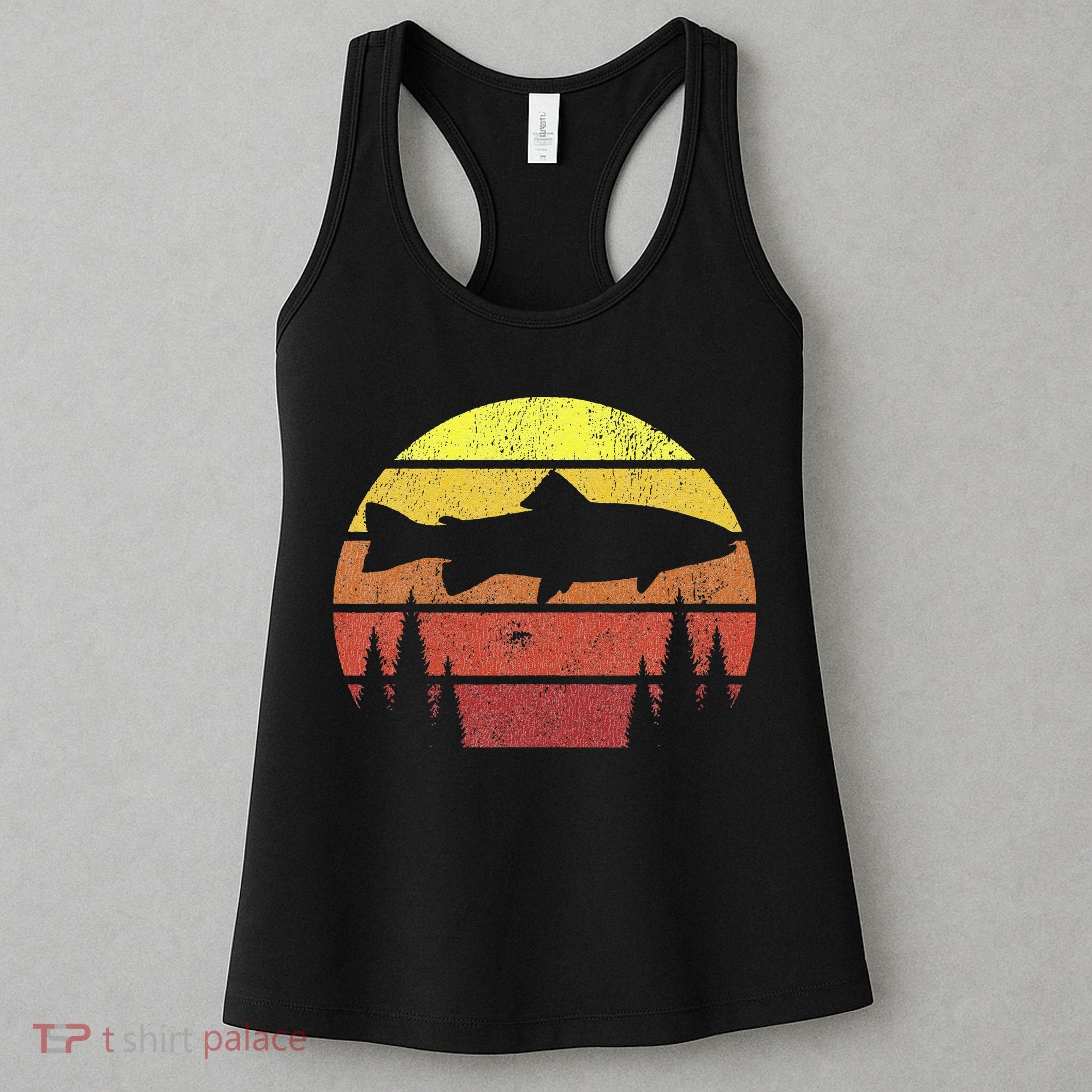 Steelhead Fishing Retro Rainbow Trout River Fisherman Women's Tank Top