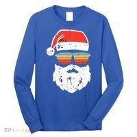 Santa Face Retro Sunglasses Christmas Xmas Long Sleeve Shirt thumb 0