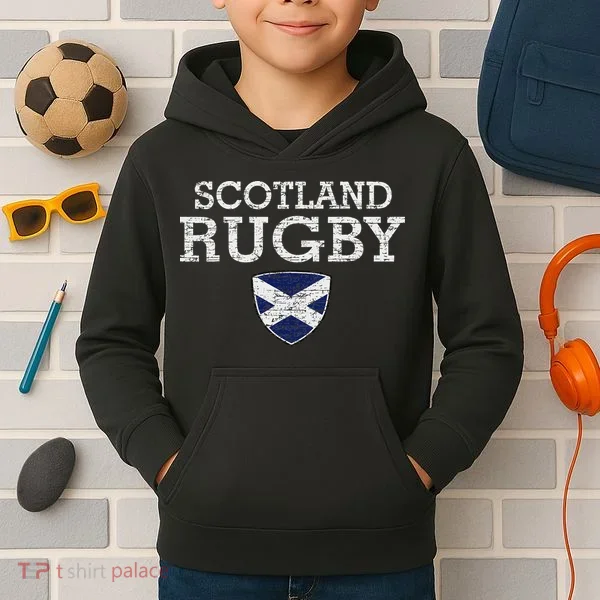 Scottish Flag Rugby Kids Hoodie