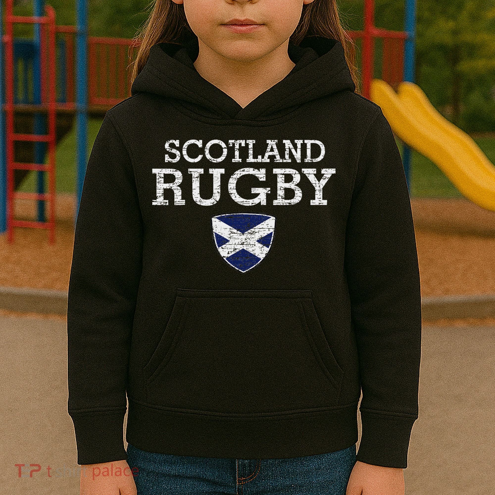 Scottish Flag Rugby Kids Hoodie