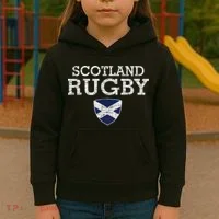 Scottish Flag Rugby Kids Hoodie thumb 3