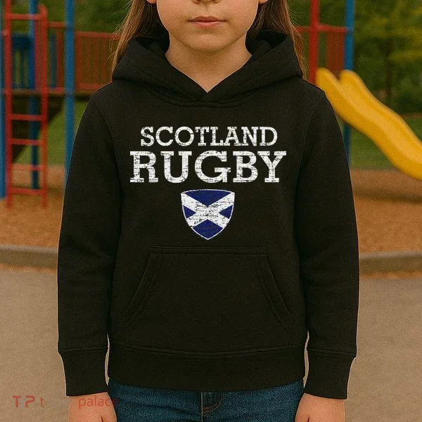 Scottish Flag Rugby Kids Hoodie