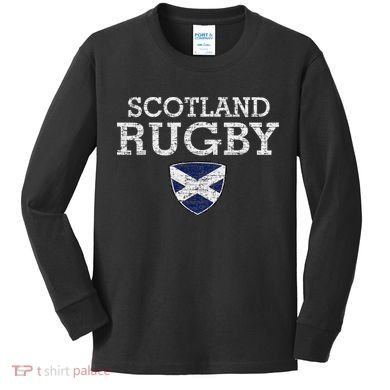 Scottish Flag Rugby Kids Long Sleeve Shirt