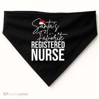 Santa's Favorite Register Nurse USA-Made Doggie Bandana