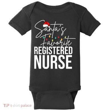 Santa's Favorite Register Nurse Baby Bodysuit