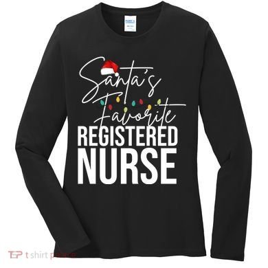 Santa's Favorite Register Nurse Women's Long Sleeve Shirt