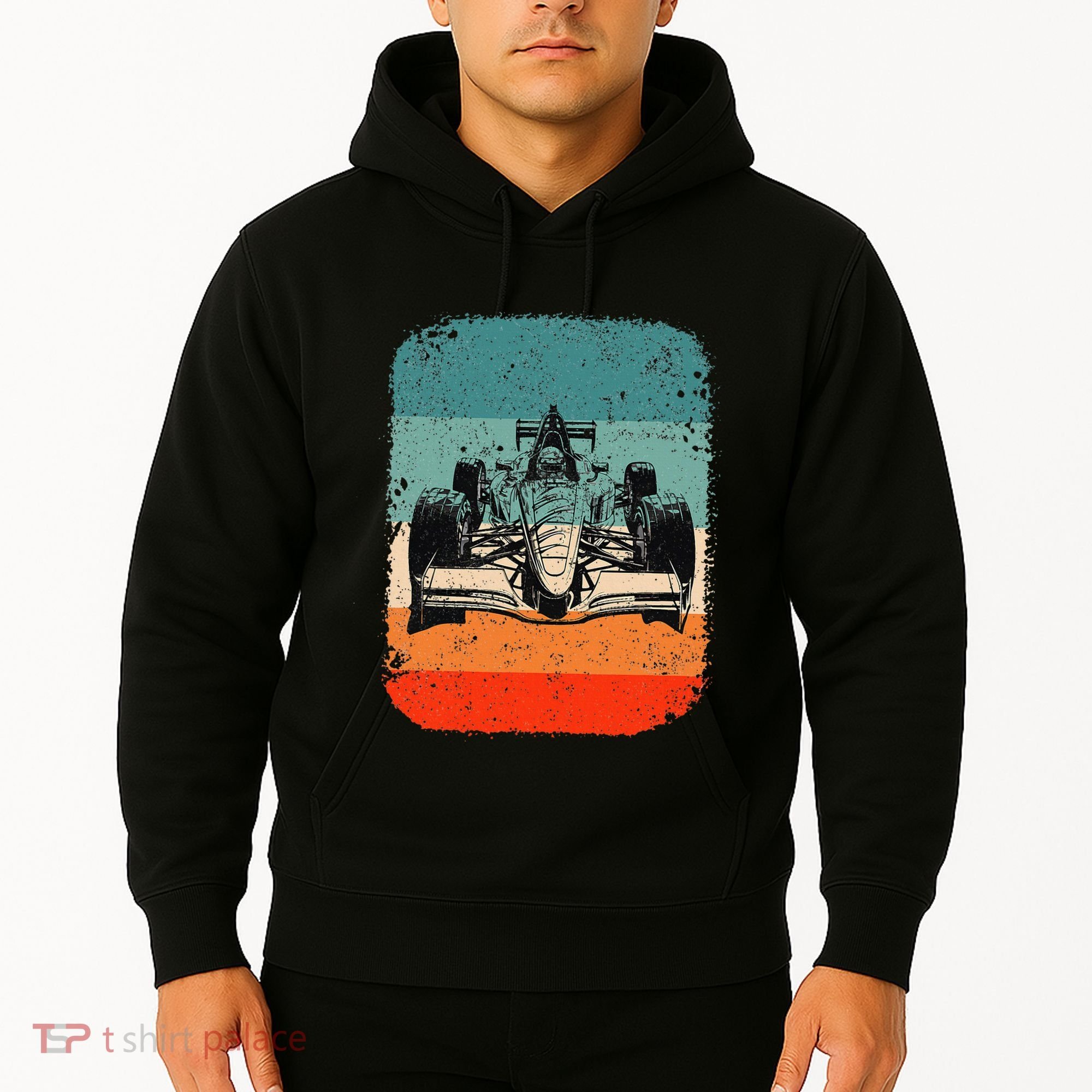 Sunset Formula Racing Race Car Silhouette Hoodie