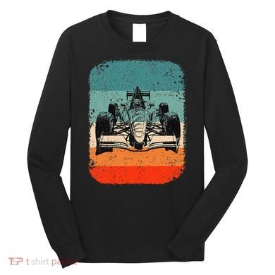 Sunset Formula Racing Race Car Silhouette Long Sleeve Shirt