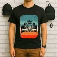 Sunset Formula Racing Race Car Silhouette T-Shirt thumb 6
