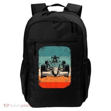 Sunset Formula Racing Race Car Silhouette Backpack