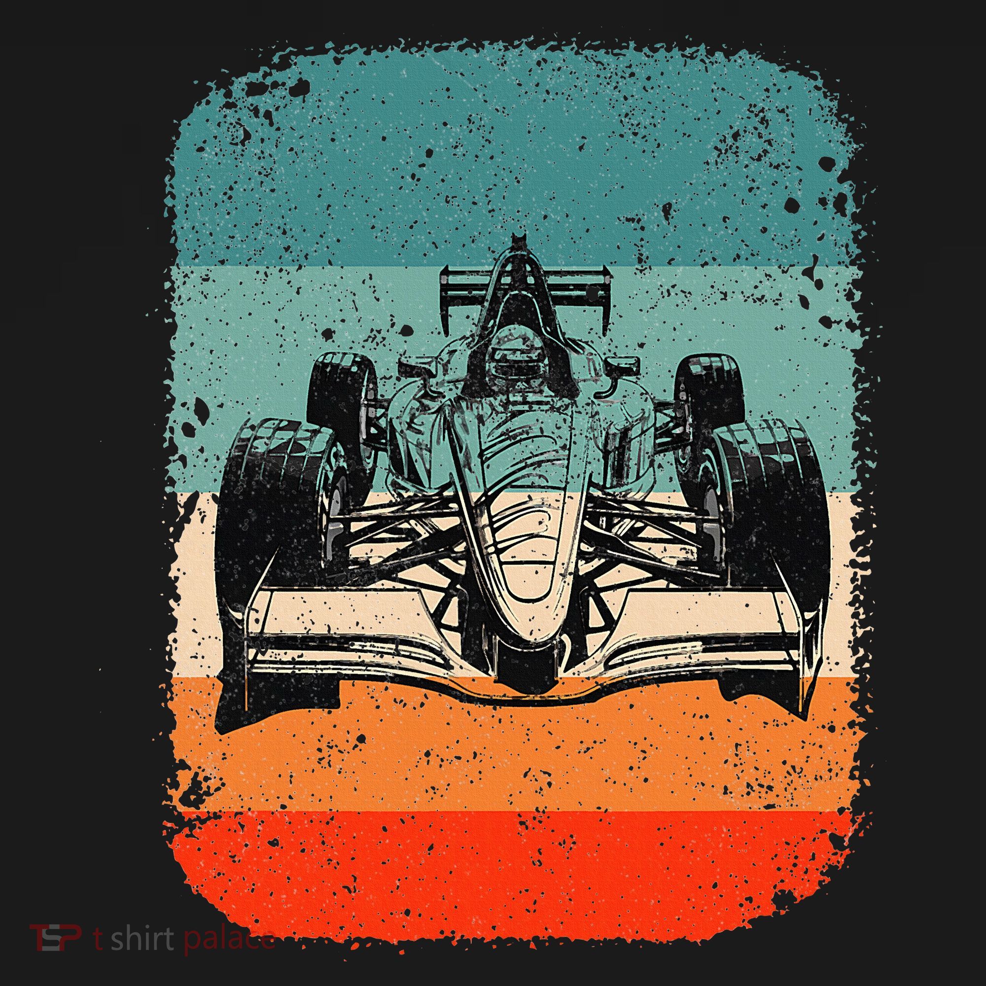 Sunset Formula Racing Race Car Silhouette Bucket Hat