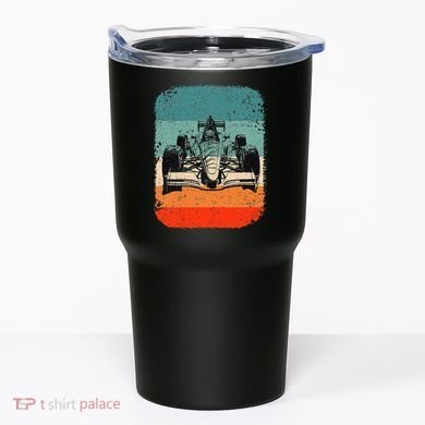 Sunset Formula Racing Race Car Silhouette Tumbler