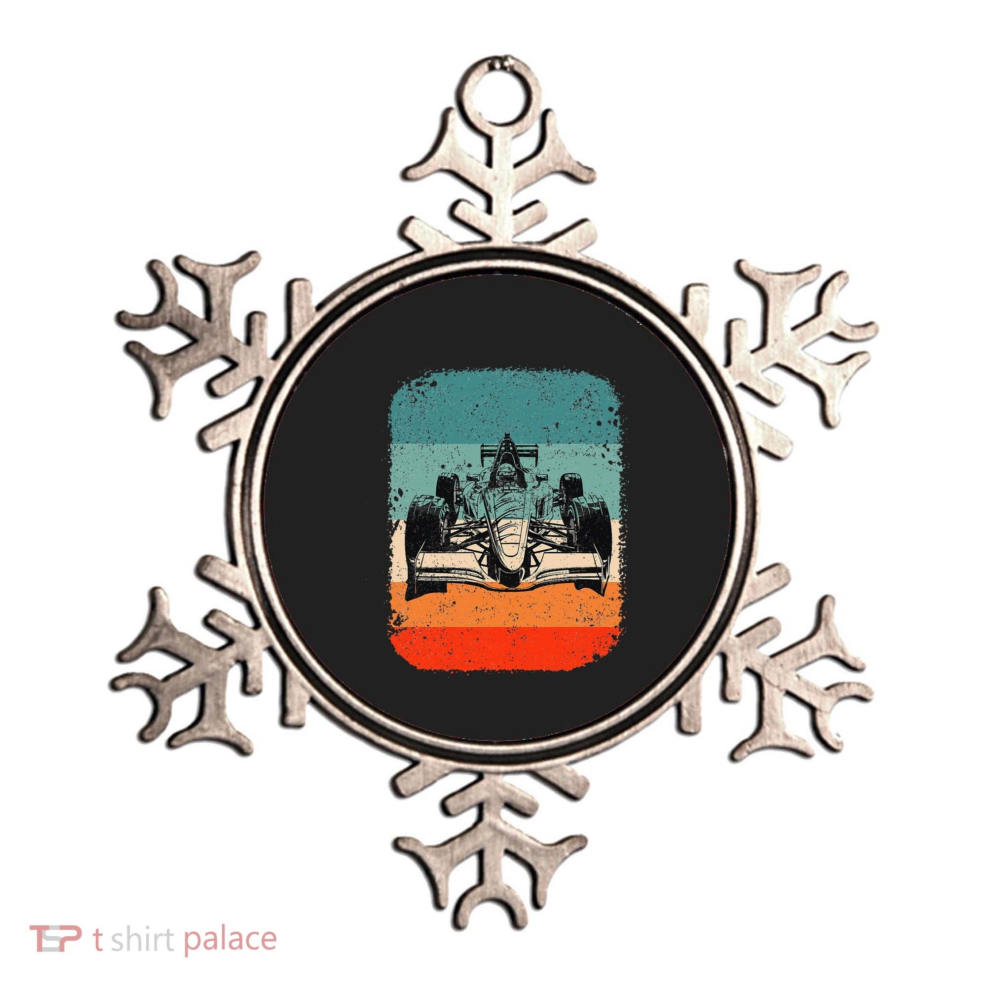 Sunset Formula Racing Race Car Silhouette Ornament