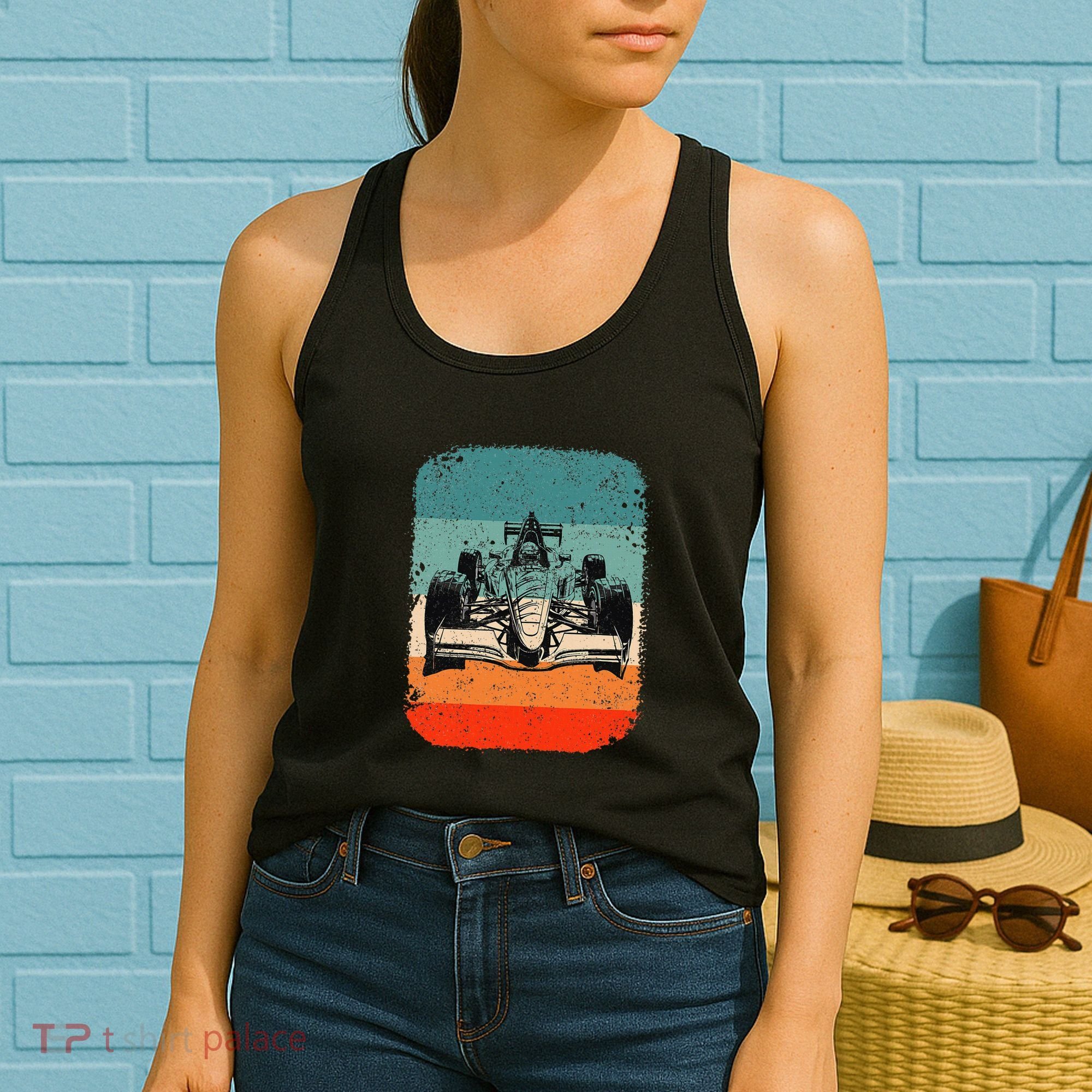 Sunset Formula Racing Race Car Silhouette Women's Tank Top