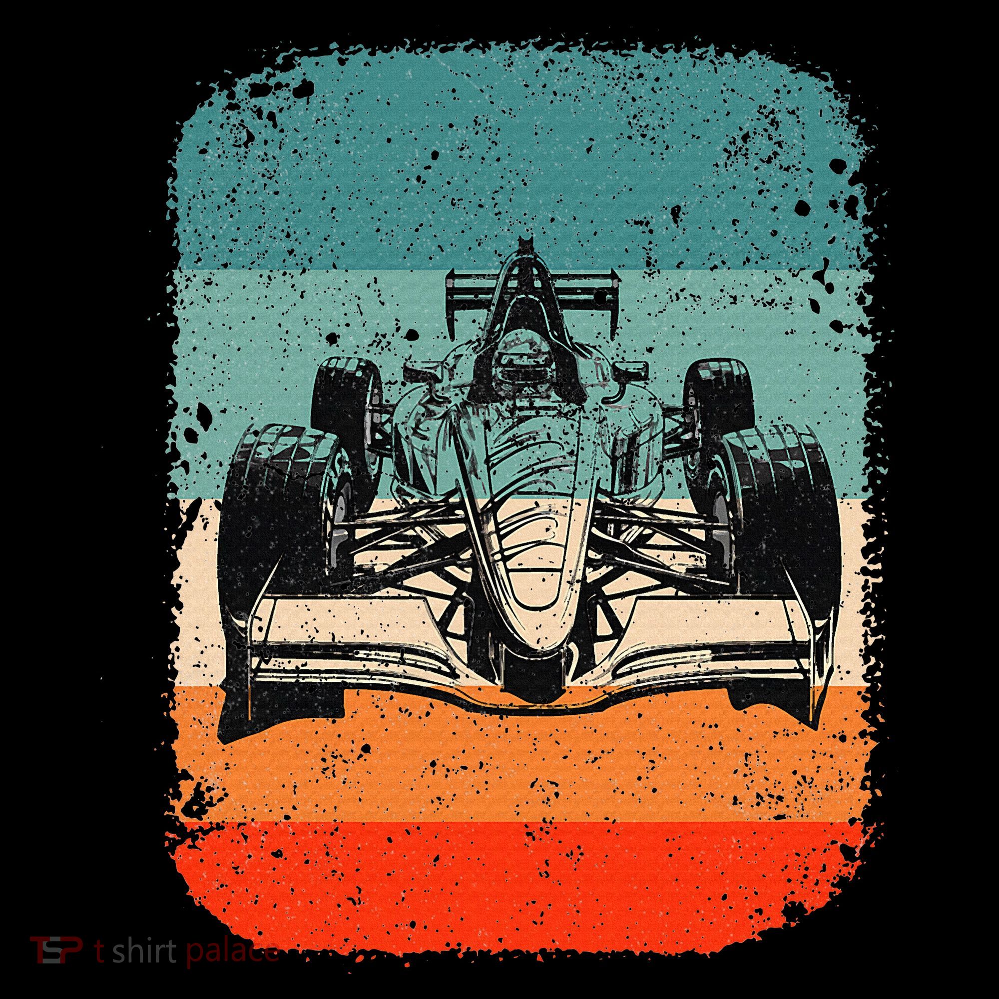 Sunset Formula Racing Race Car Silhouette Baby Bodysuit