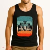 Sunset Formula Racing Race Car Silhouette Tank Top thumb 3