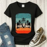 Sunset Formula Racing Race Car Silhouette Women's T-Shirt thumb 3