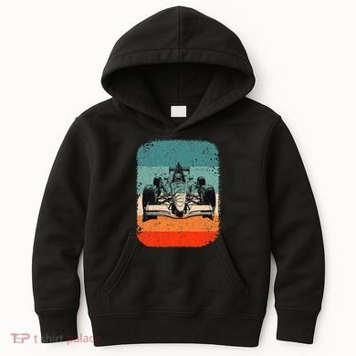 Sunset Formula Racing Race Car Silhouette Kids Hoodie