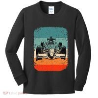 Sunset Formula Racing Race Car Silhouette Kids Long Sleeve Shirt thumb 0