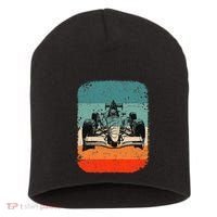Sunset Formula Racing Race Car Silhouette Short Acrylic Beanie thumb 0