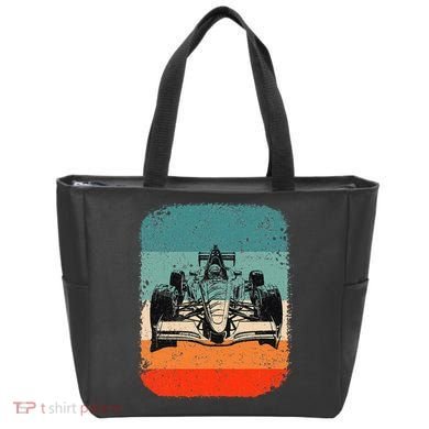 Sunset Formula Racing Race Car Silhouette Tote Bag