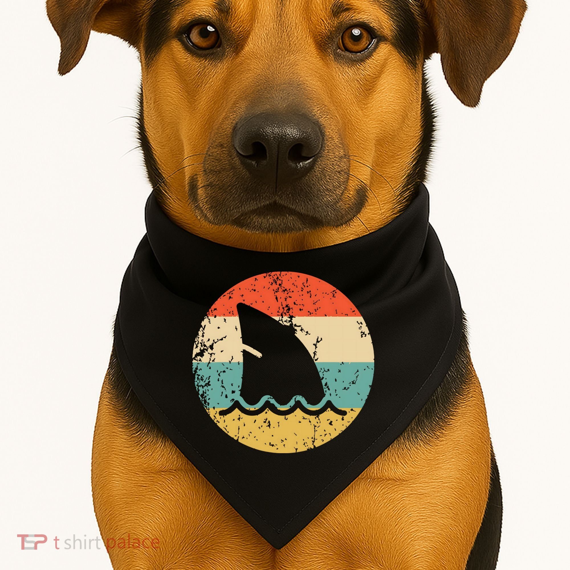 Shark Fin Retro Style Shark USA-Made Doggie Bandana