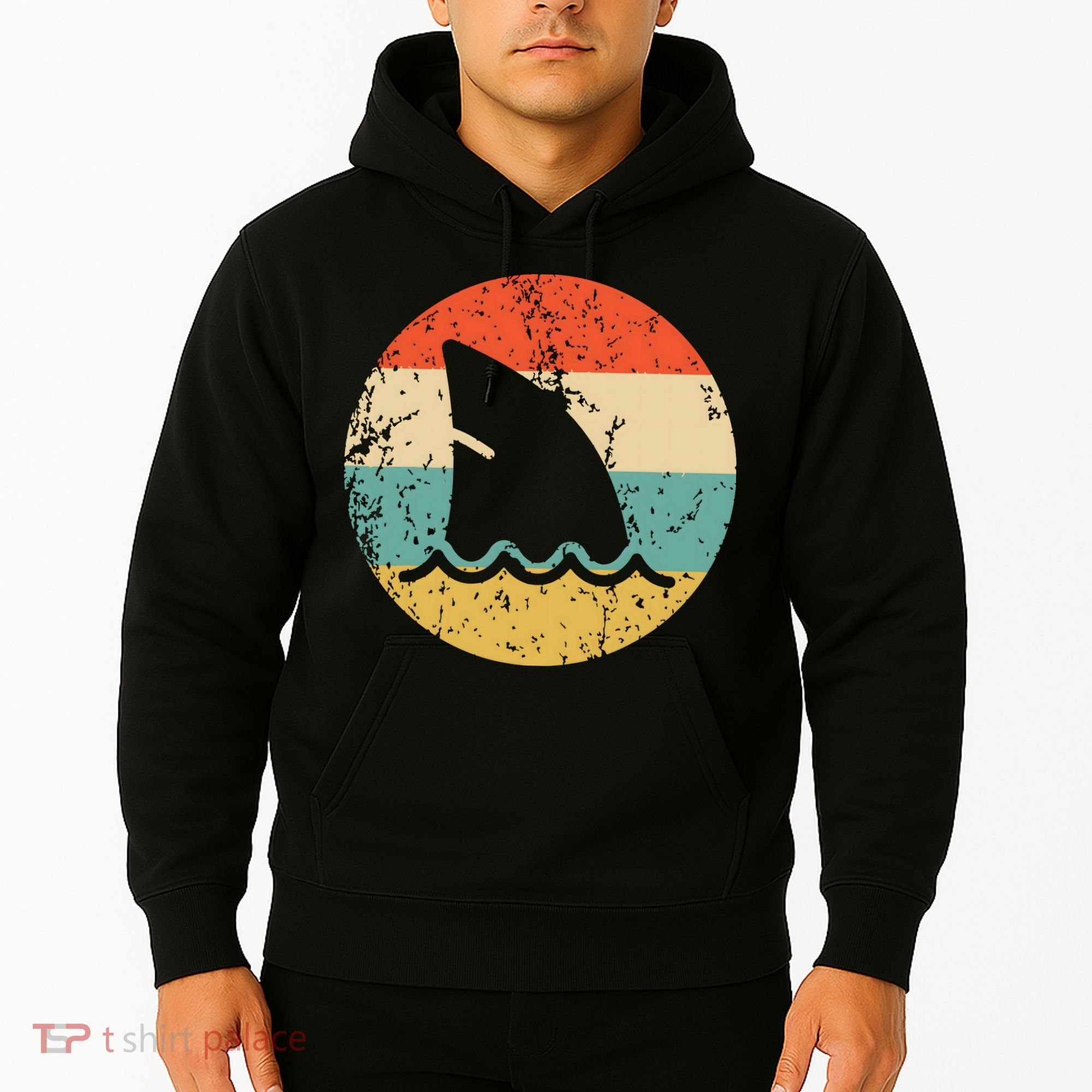 Shark Fin Retro Style Shark Hoodie