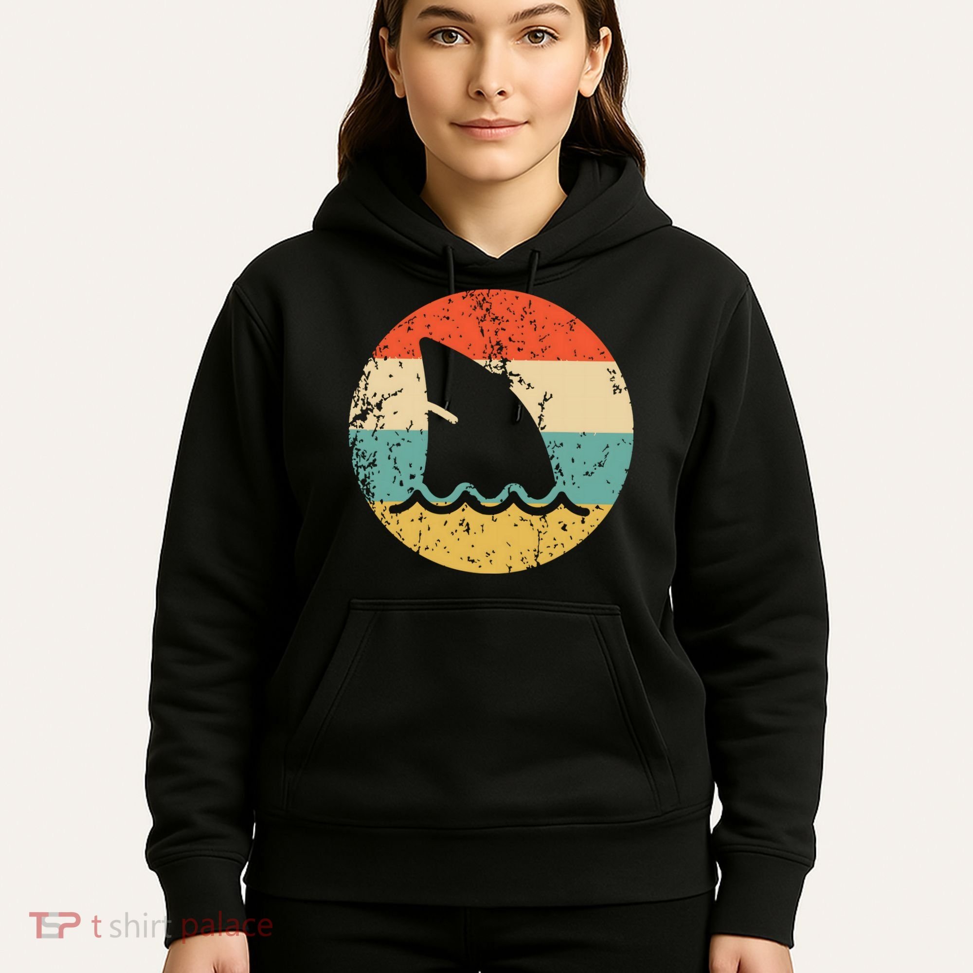 Shark Fin Retro Style Shark Hoodie