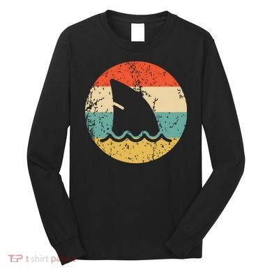 Shark Fin Retro Style Shark Long Sleeve Shirt