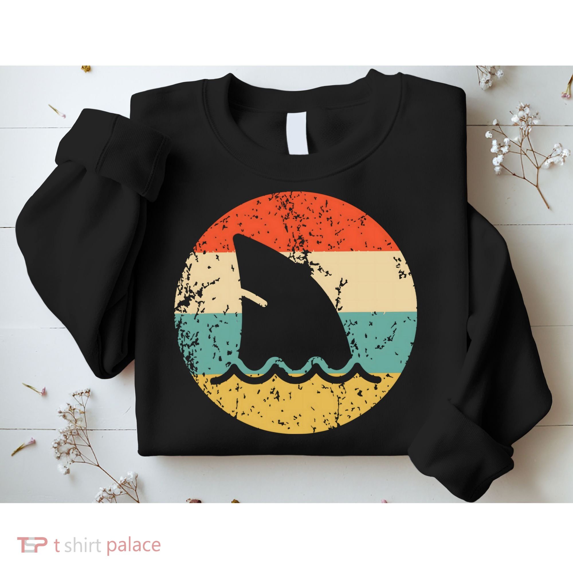 Shark Fin Retro Style Shark Sweatshirt
