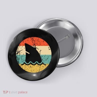 Shark Fin Retro Style Shark Button