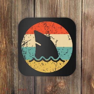 Shark Fin Retro Style Shark Coaster