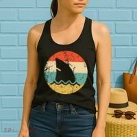 Shark Fin Retro Style Shark Women's Tank Top thumb 2