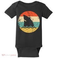 Shark Fin Retro Style Shark Baby Bodysuit thumb 0