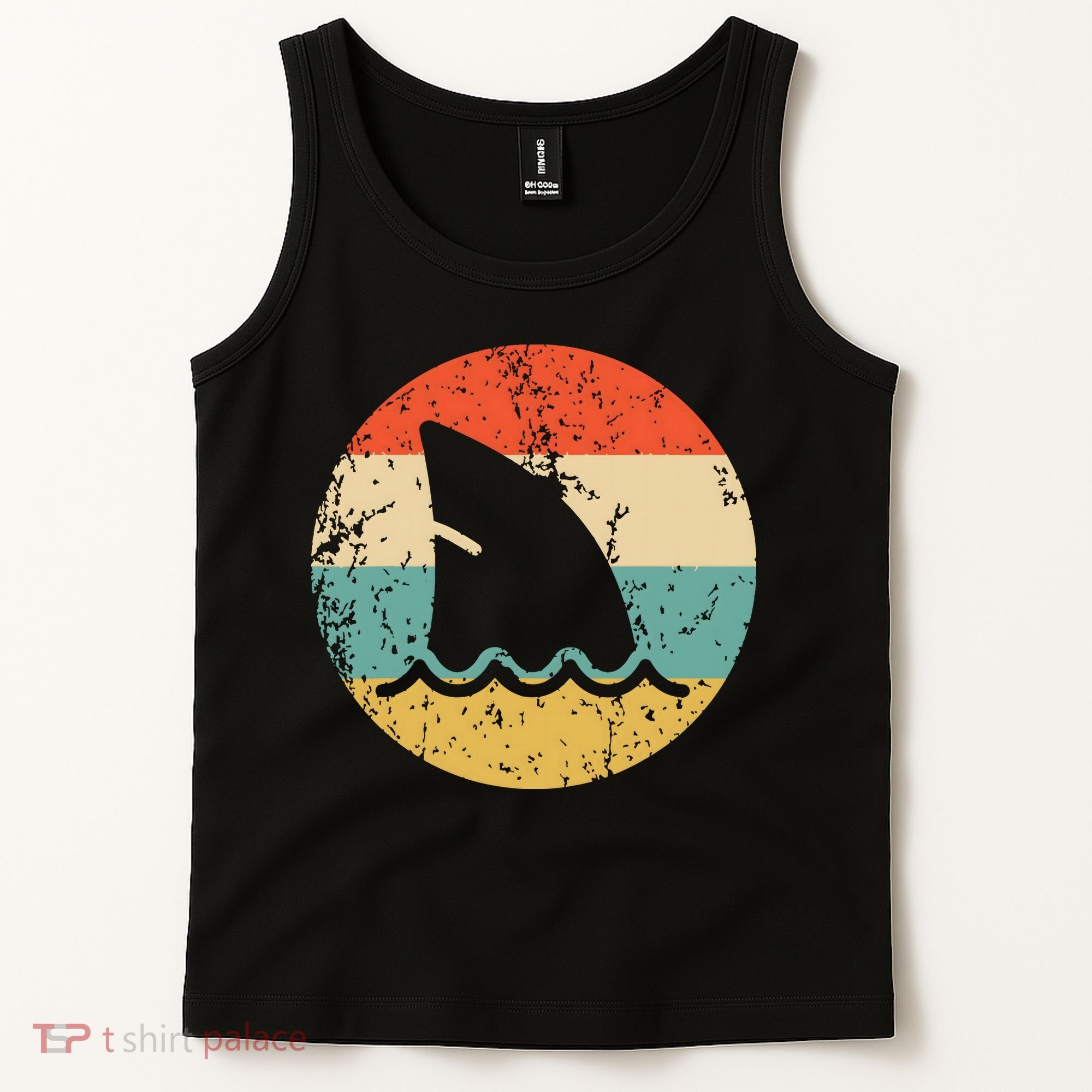 Shark Fin Retro Style Shark Tank Top