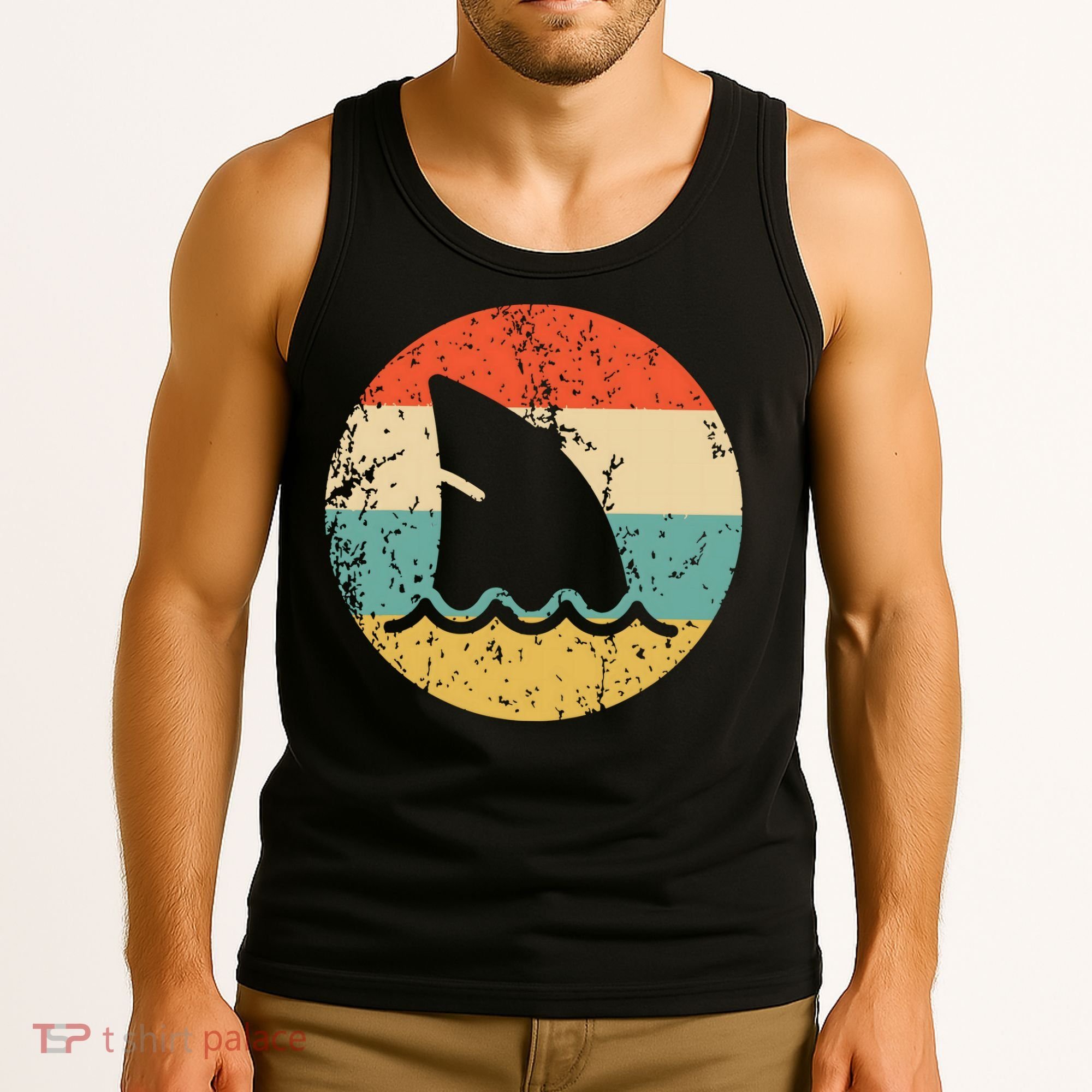 Shark Fin Retro Style Shark Tank Top