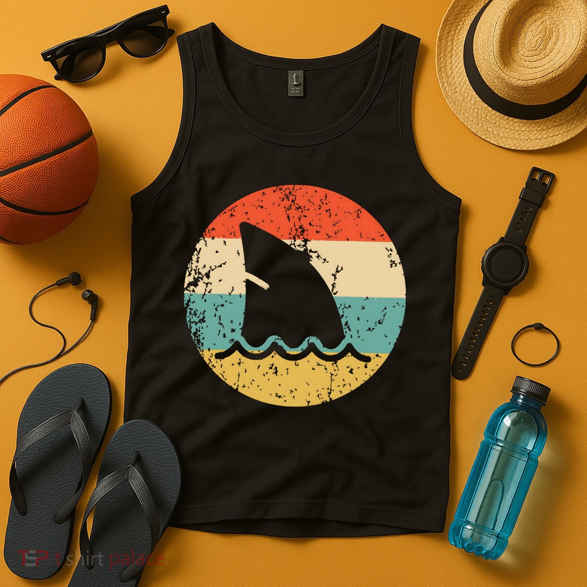 Shark Fin Retro Style Shark Tank Top