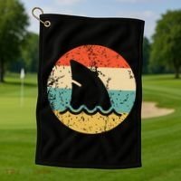 Shark Fin Retro Style Shark Golf Towel thumb 1