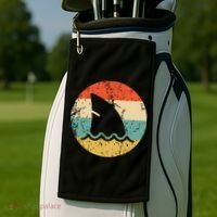 Shark Fin Retro Style Shark Golf Towel thumb 2