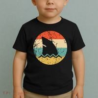 Shark Fin Retro Style Shark Toddler T-Shirt thumb 2