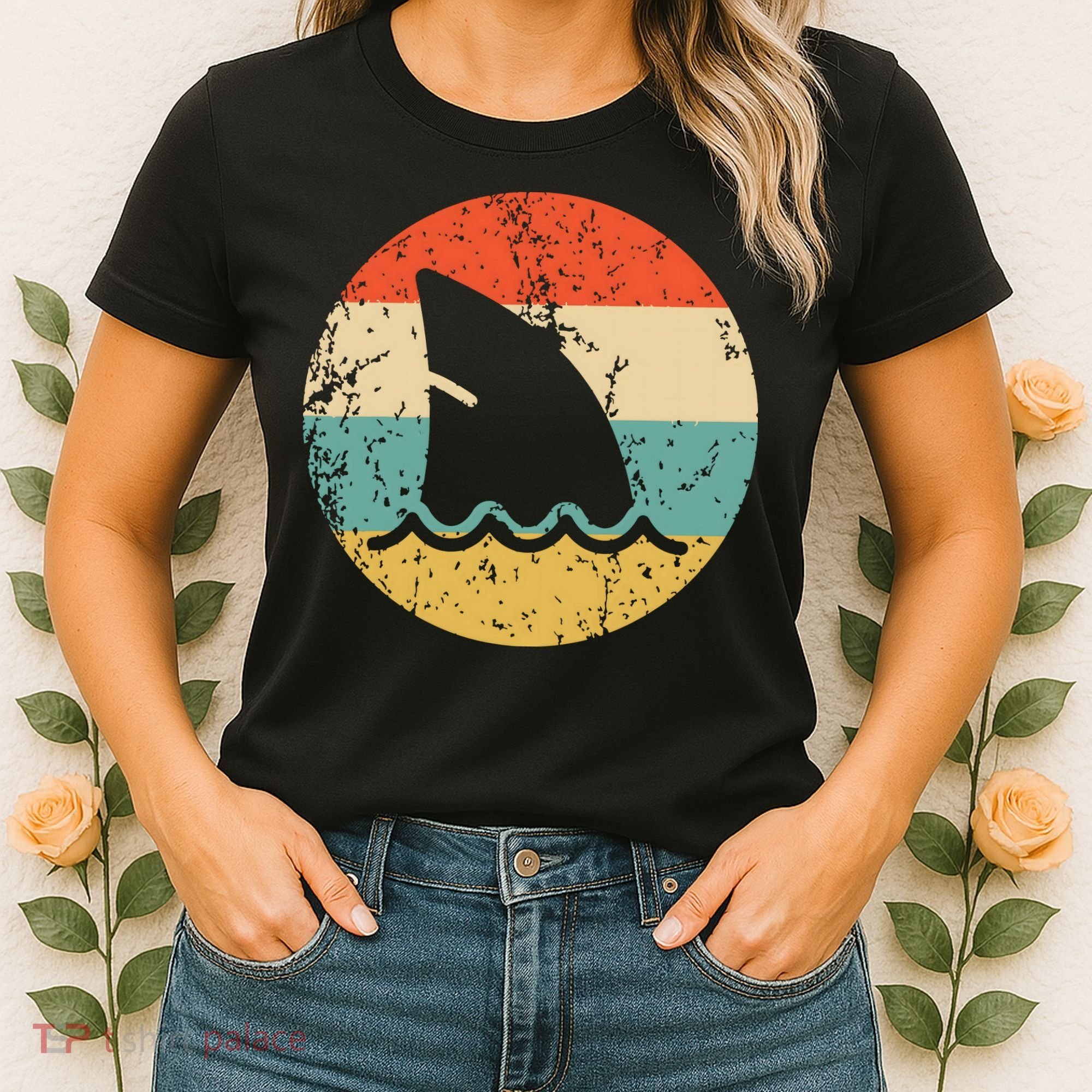 Shark Fin Retro Style Shark Women's T-Shirt