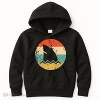 Shark Fin Retro Style Shark Kids Hoodie thumb 0