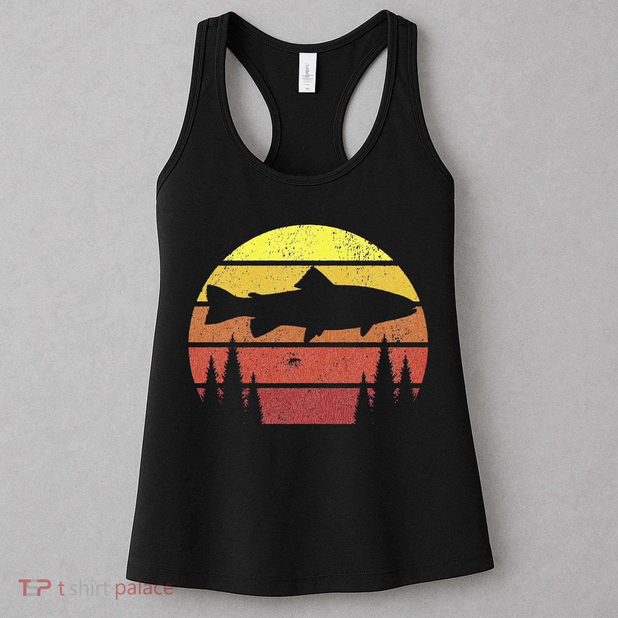 Steelhead Fishing Retro Rainbow Trout River Fisherman Women's Tank Top