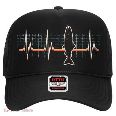 Salmon Fish Retro Heartbeat Vintage 80s Style Gift Hat