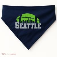 Seahawks Football Seattle Skyline USA-Made Doggie Bandana thumb 0