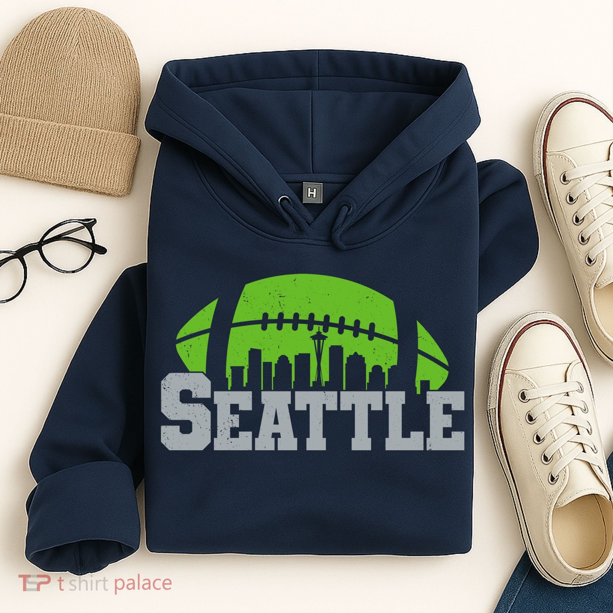 Seahawks Football Seattle Skyline Hoodie