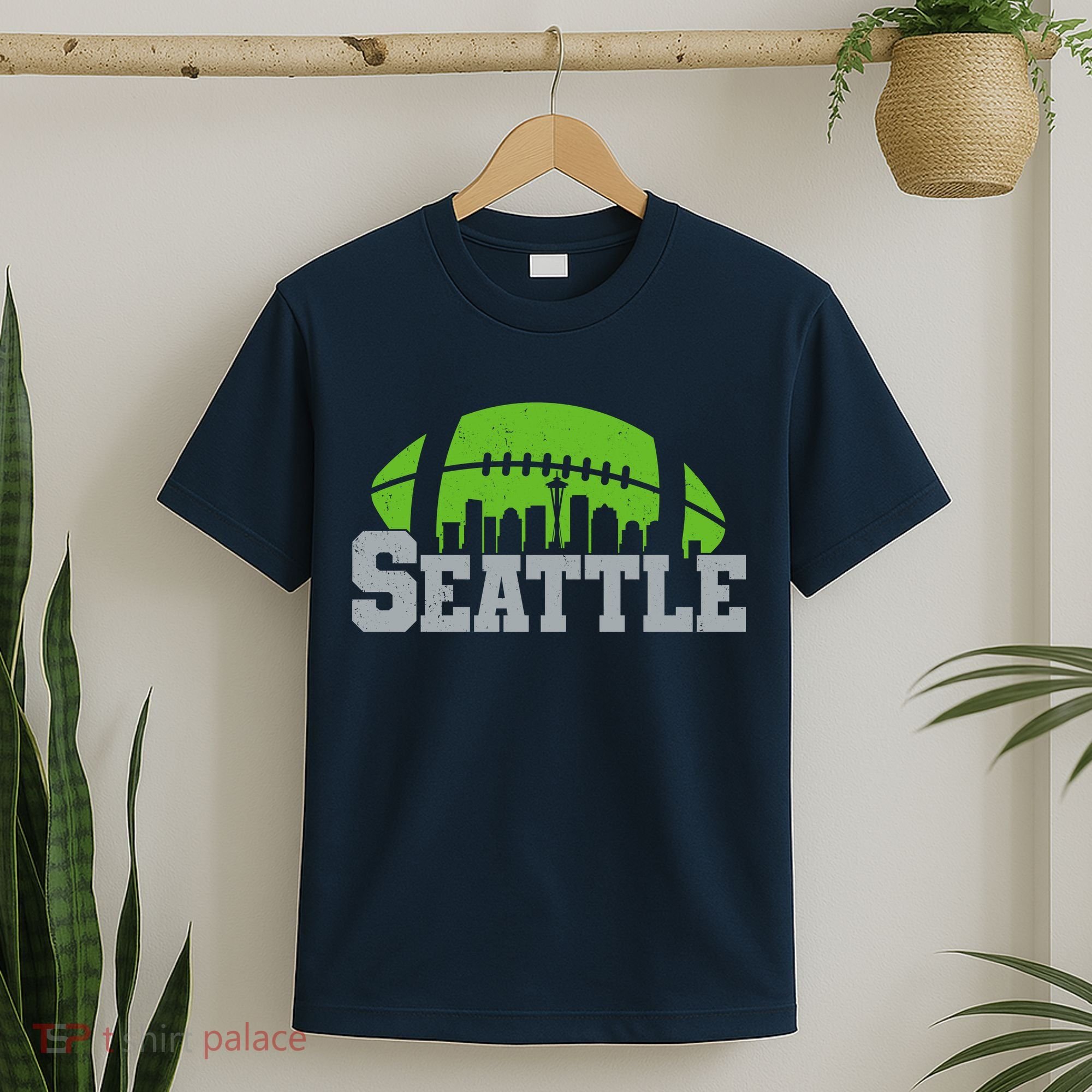 Seahawks Football Seattle Skyline T-Shirt