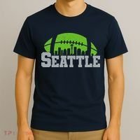 Seahawks Football Seattle Skyline T-Shirt thumb 3