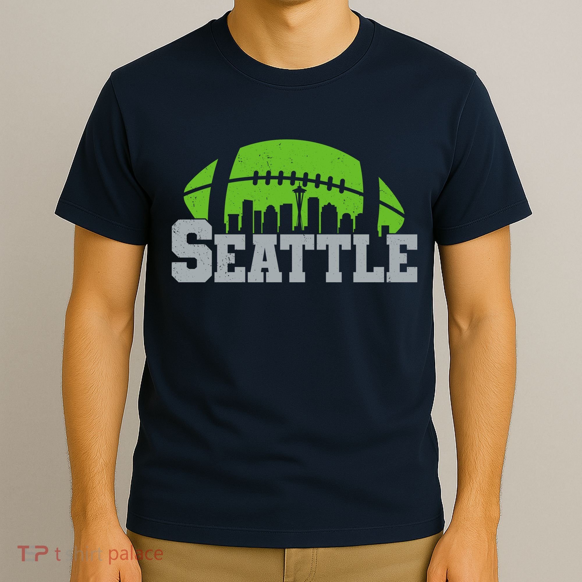 Seahawks Football Seattle Skyline T-Shirt